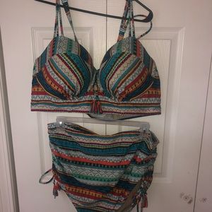 High waisted swim suit